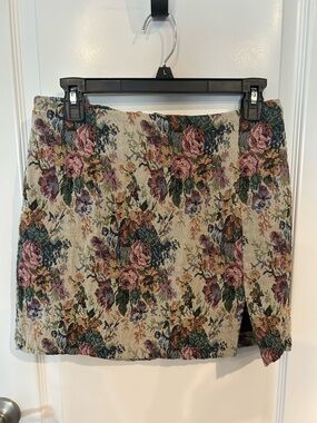 wild fable Floral Tapestry Mini Skirt - Pink, Green & Cream